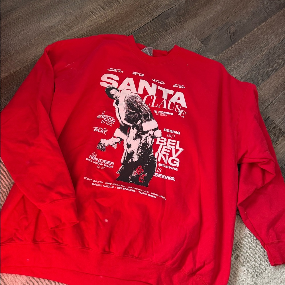 Red Santa Clause Movie crewneck